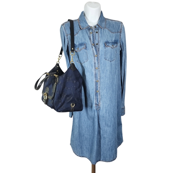 COACH CAMBPELL SIGNATURE METALLIC SATCHEL - Picture 5 of 11